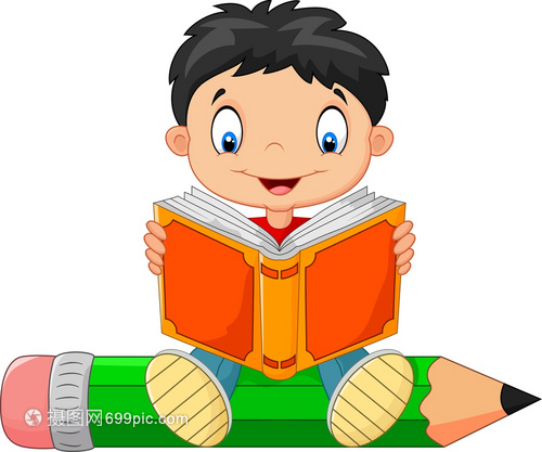 書香伴童年，智慧啟未來——卡通小男孩讀書廣告設計